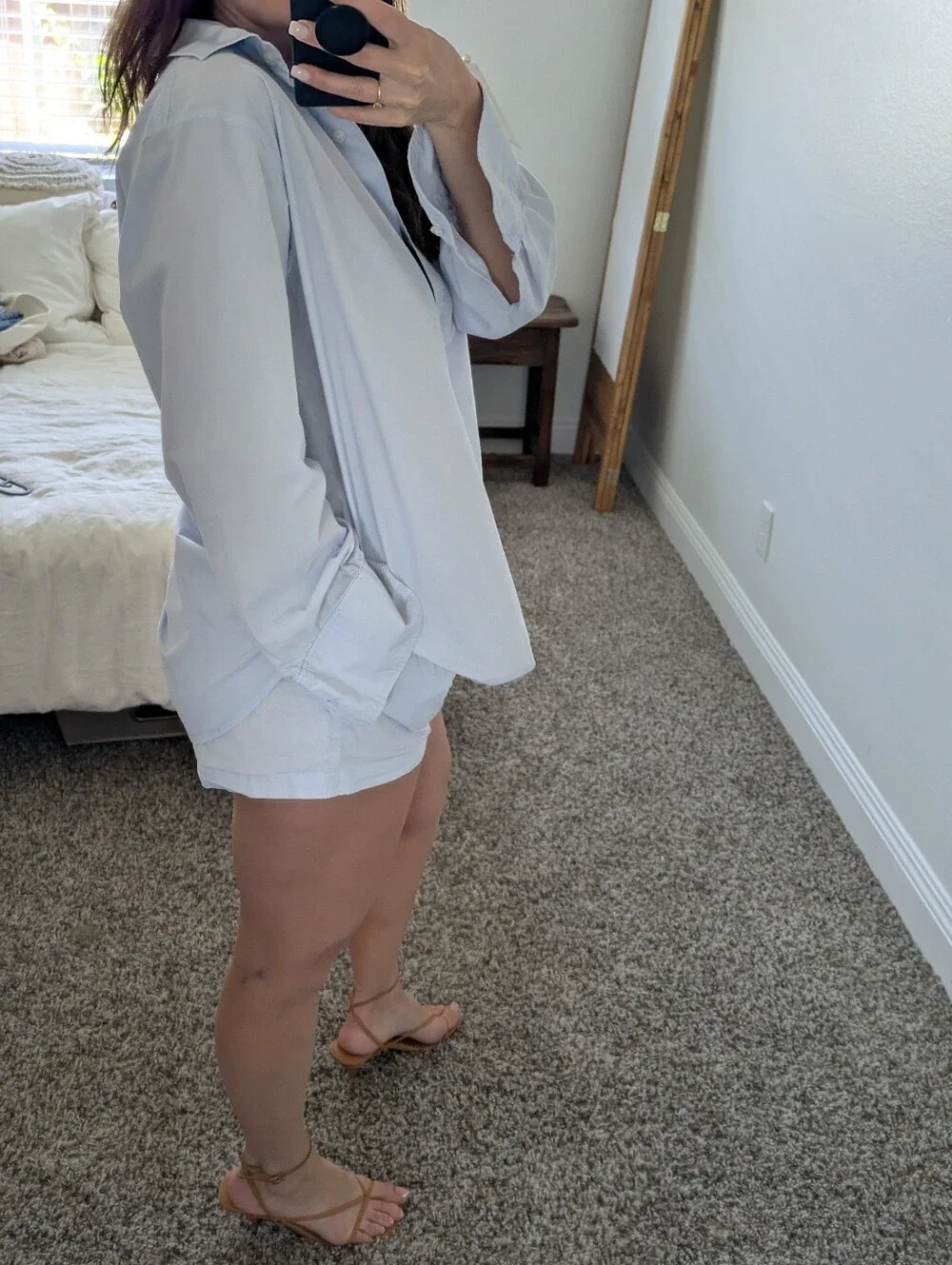 H&M Collared Button-Down & Short Lounge Set